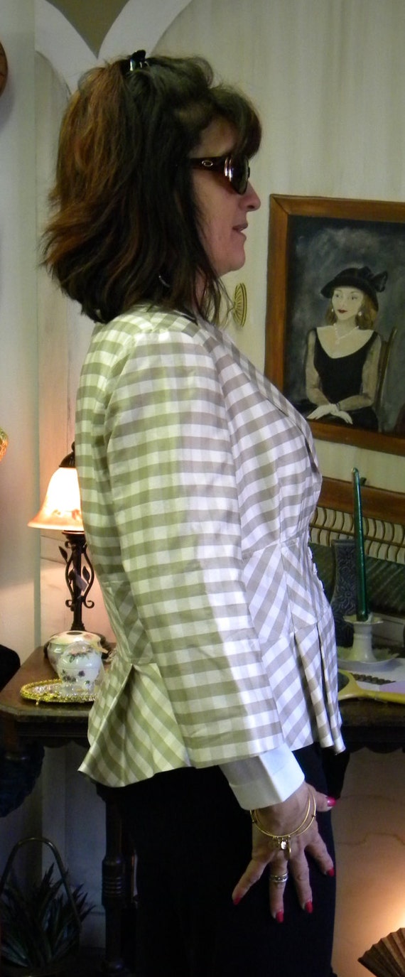 Vintage Silk Pleated Jacket Made in USA Donna Deg… - image 3