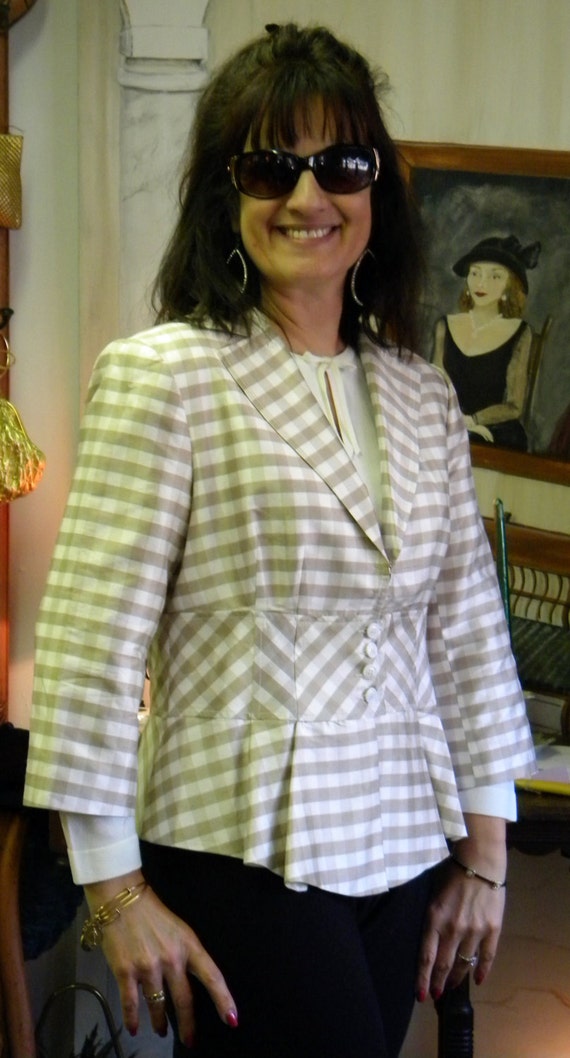 Vintage Silk Pleated Jacket Made in USA Donna Deg… - image 1