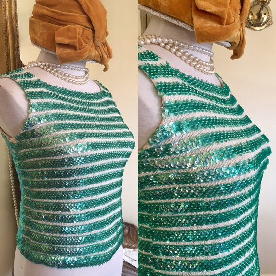 Fabulous 50's Mermaid Sequin Knit Top - image 2