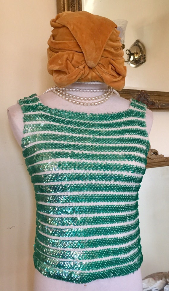 Fabulous 50's Mermaid Sequin Knit Top - image 3