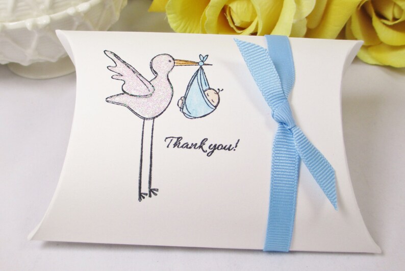 Baby Shower Favor Boxes Stork Themed Baby Boy Gift Boxes Etsy