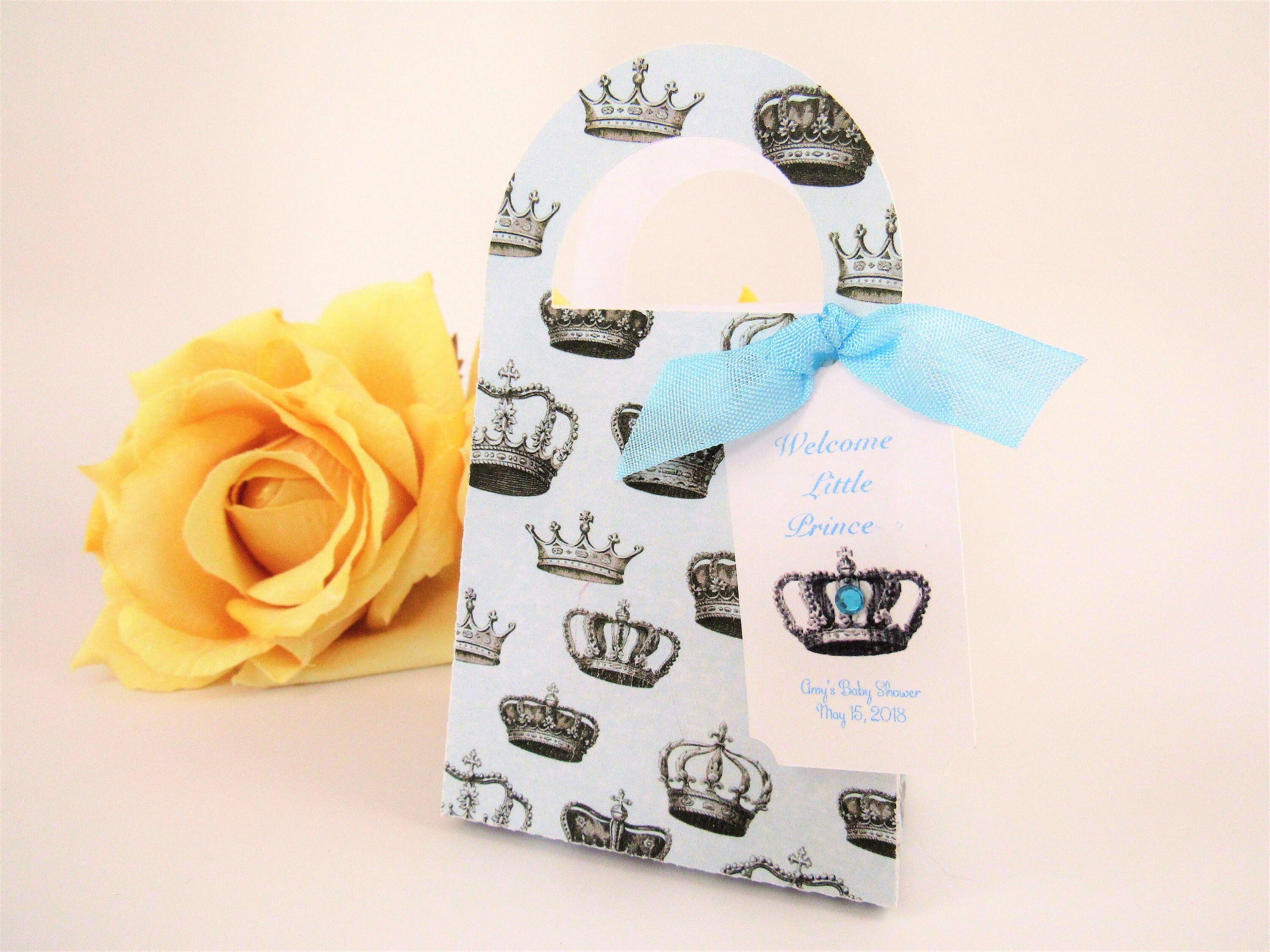10 Little Prince Boy Baby Shower Favor Bag Crown Favor Bag Etsy