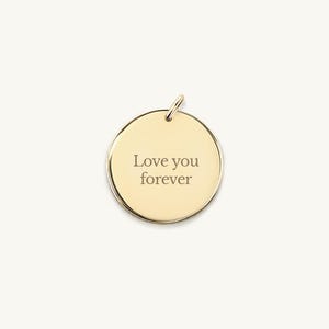 Personlig frasberlock, personligt initialhänge, stor fet skiva, 14k guldfyllt, sterlingsilver – The Emblem Grande