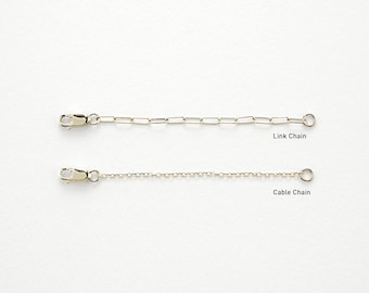 Necklace Extender Chain – Gold Filled & Sterling Silver Cable or Paperclip, Add-On Converter | Lobster Clasp
