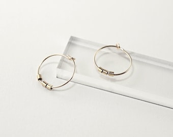 Maisie Gold Hoop Earrings, Ultra Thin 15mm Wire Hoop Earrings