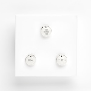 Silver Coin Personalized Message Pendant, Add-on Charm