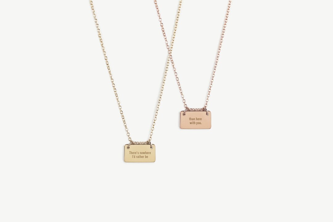 Little Reminder Custom Message Necklace in Gold, Rose Gold or Sterling ...