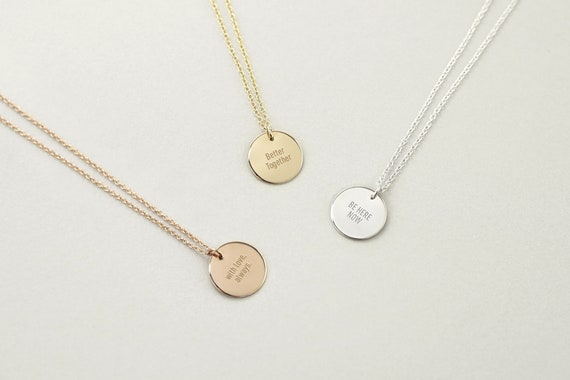 Note to Self Everyday Message Necklace Custom Letter Charm in