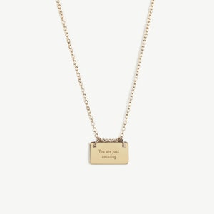 Little Reminder Custom Message Necklace in Gold, Rose Gold or Sterling ...