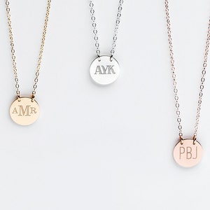 Caitlyn Monogram Initial Necklace, Dainty Three Letter Charm Stylized, Etsy's Pick Jewelry Gift For Minimalist image 1