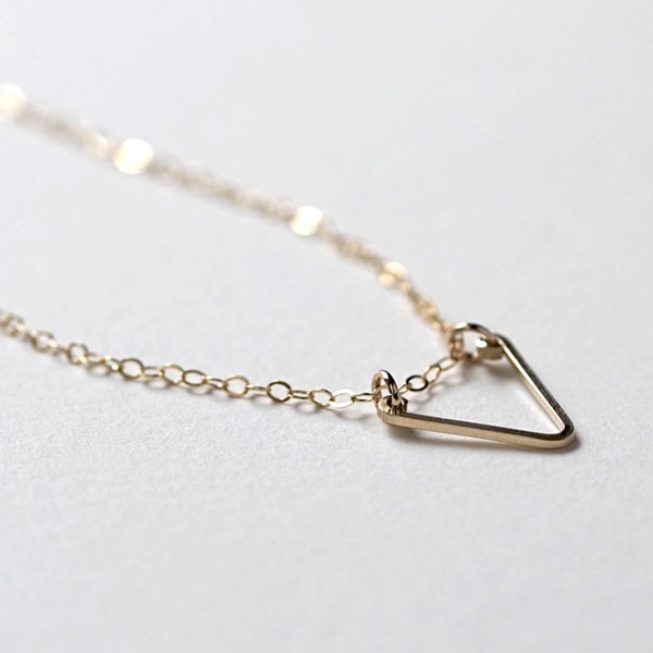 You Are A Gem Tiny Triangle Necklace