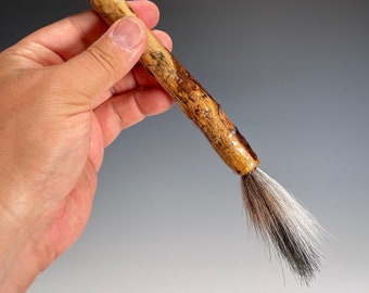 Handmade Artist Brush one-of-a-kind - Series 2 Deer, Horse, Cow Tail Faceted Brush