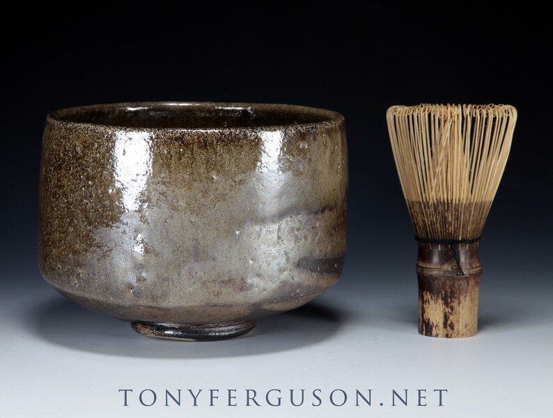 Chawan Matcha cone 14 茶碗 Anagama Wood Salt Shino on Stoneware image 1