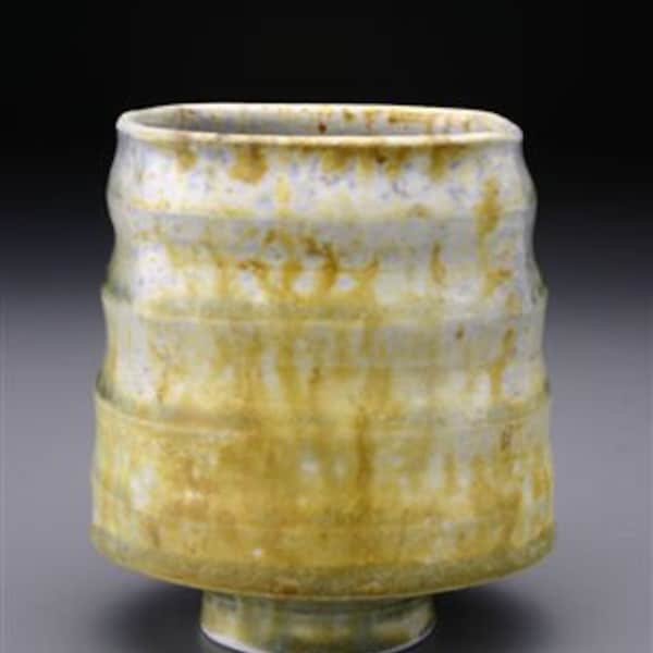 Porcelain Ash, Tea Dust Temmoku anagama wood fired fired to cone 11  3.9" x 3.5"