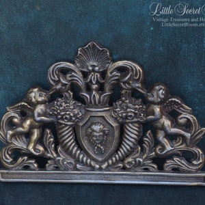 Antique metal hardware furniture mount with Cherub Angels  - Angel face- Heavy  bronze furniture embellishment-Ornament Furniture Applique
