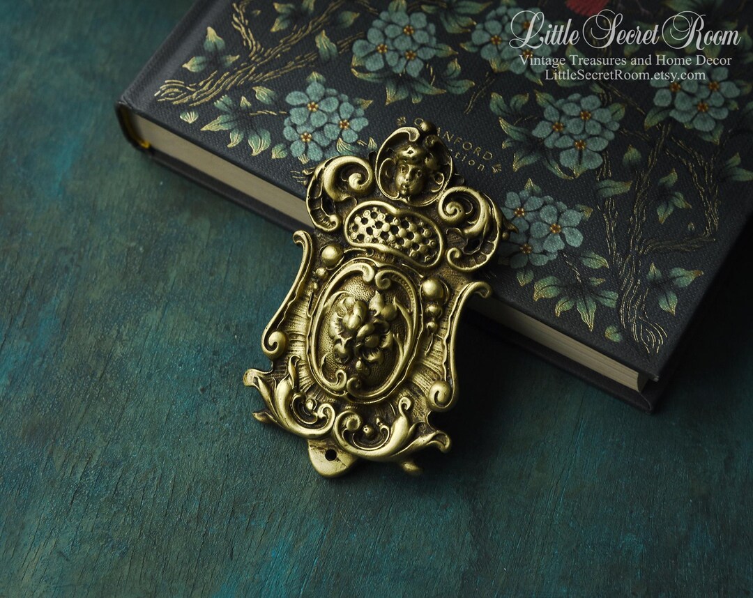 Antique Brass Hardware Furniture Mount With Cherub Angel - Angel Face ...