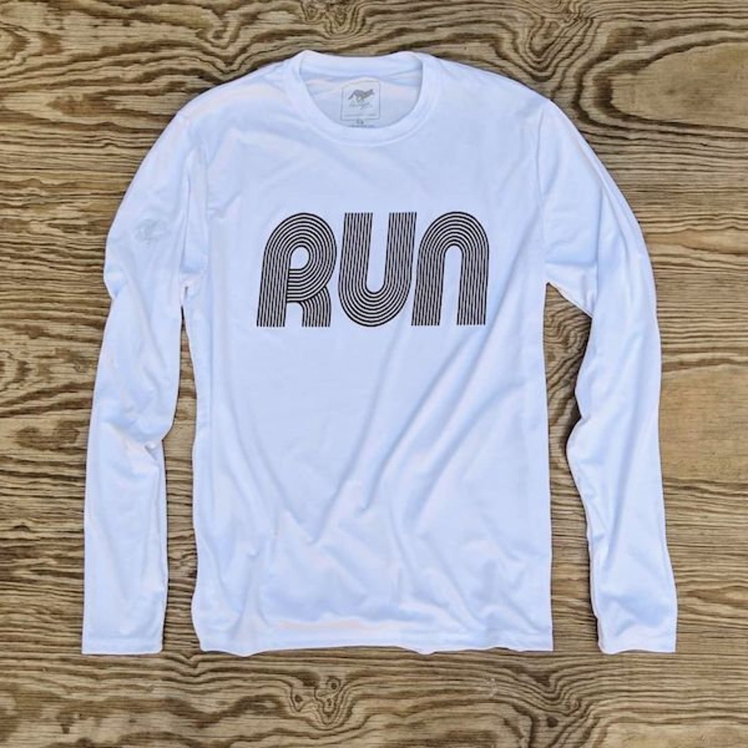 Runyon Mens White RUN Long Training Shirt Made in USA 