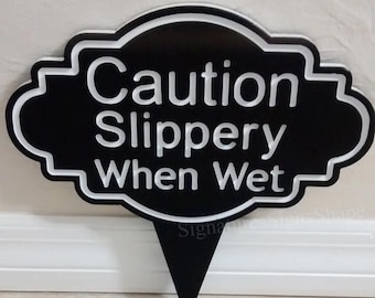 Señal de precaución, señal de advertencia, señal grabada, señal para exteriores, señal resistente a la intemperie, cuidado al pisar, señales informativas, resbaladizo cuando está mojado