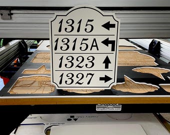 15" x 18" Large address plaque with arrows. House numbers with arrow, Address numbers sign, House numbers sign, Engraved sign, House Plaque
