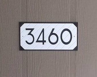 Modern Home Address Sign, House Number Address Sign, Weatherproof Engraved Signage, Personalized Apartment Address Plaque.