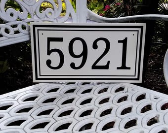 Placa con número de casa, tamaño mediano, placa de dirección, número de casa, señal de dirección, resistente a la intemperie.