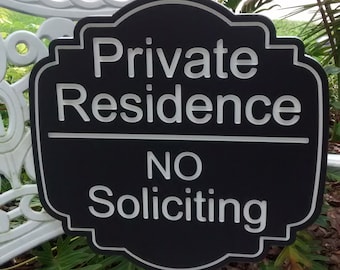 No Soliciting, No Soliciting Sign, No Soliciting Yard Sign, No Soliciting door sign, Engraved Door Sign, Front Door Sign, Custom Yard Sign