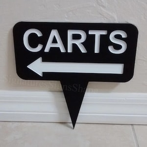 Golf Course Signs, Outdoor Sign Business, Weatherproof signs, Golf Course Carts Sign, Carts with Arrow, Maintenance Sign, Golf Tools, Signs