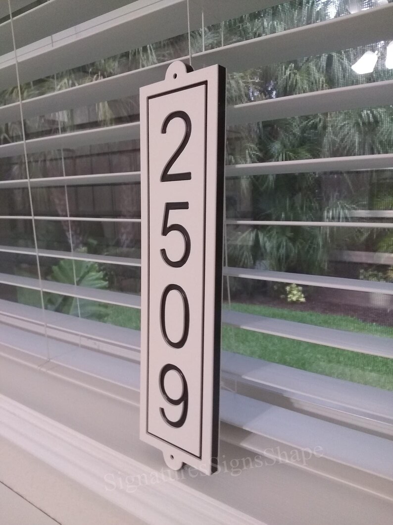 Mailbox Number Sign. Durable UV Protectant Engraved Laminated Plastic ...