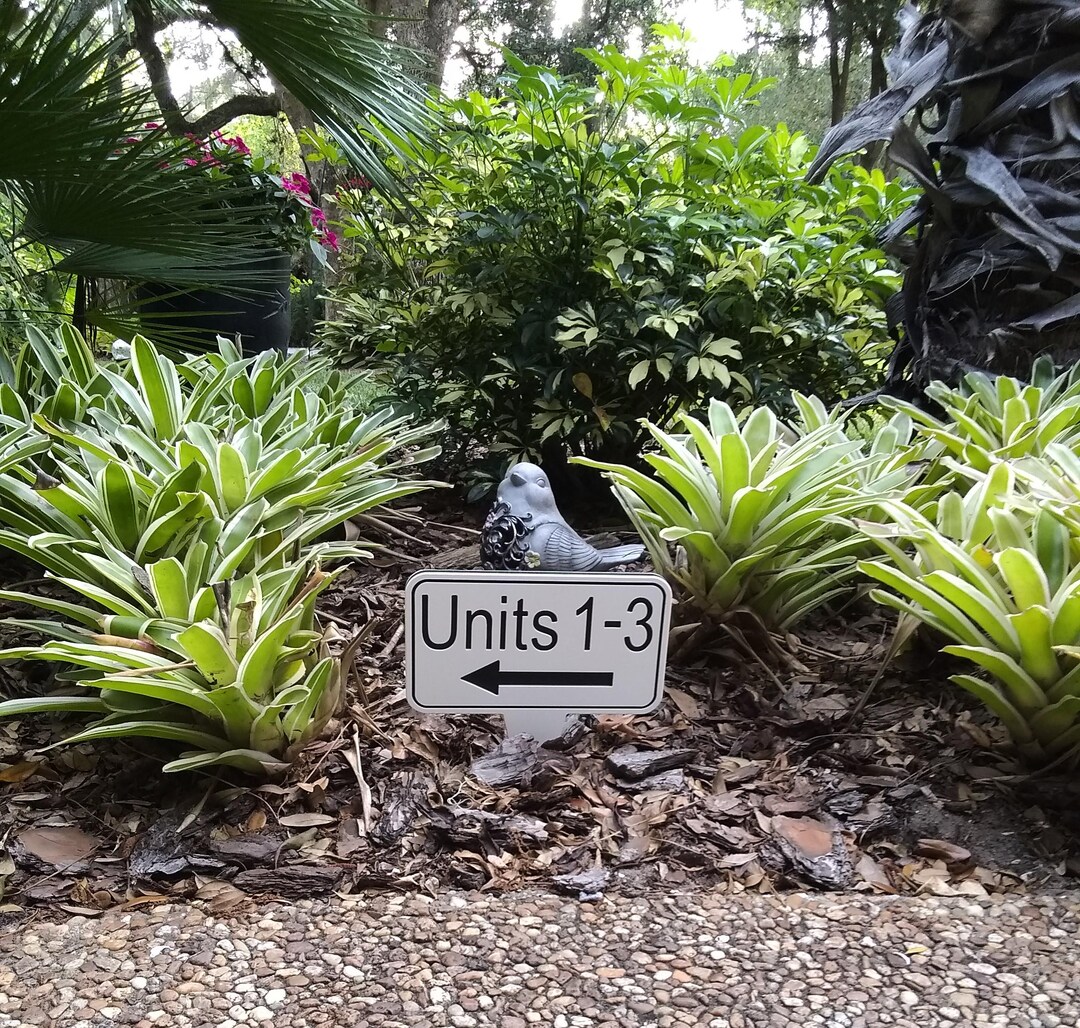 Personalized Unit Address Sign With Arrows, Custom Unit Numbers Yard ...