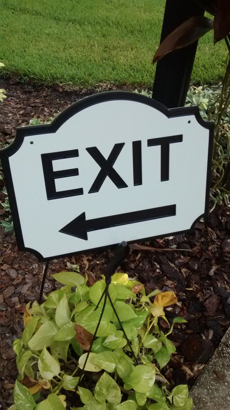 Exit Sign Shop Sign Business Sign Signs With Arrows Office Etsy