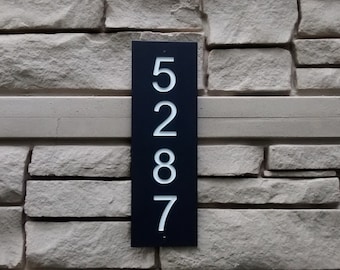 Número de casa, Números de casa, Letrero de número de casa, Letrero de dirección vertical, Letrero de dirección, Letrero de números de dirección, Placa de dirección, Placa de números