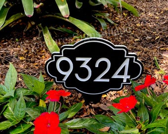Modern House Numbers Yard Sign.  Custom Address Plaque. Outdoor Weatherproof Sign.