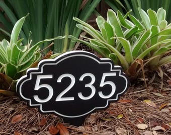 Plaque d'adresse pour jardin, Plaque d'adresse, Plaque de numéro de maison, Numéros de maison, Pieu de plaque de numéro de maison, Plaque de numéro de maison, Plaque de numéro de maison dans le jardin