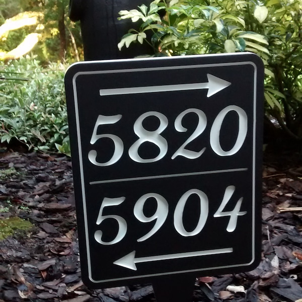 Arrow Address Sign, House Number with Arrow, House Number with Arrow Sign, Street Address Sign Arrow, Vertical House Number, Number Plaque