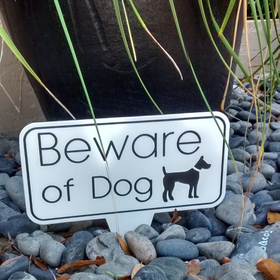 beware of dog yard sign