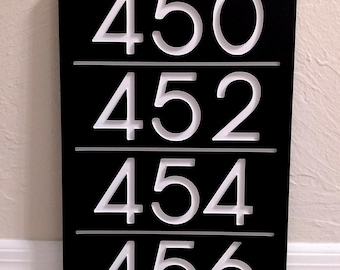 Directorio de direcciones múltiples para oficinas de edificios, letrero para unidades de hotel, placa de pared con números de condominio, letrero con direcciones de apartamentos, tamaño grande de 25 x 40 cm