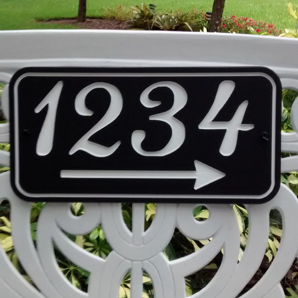 House Numbers, Address Numbers, Address Sign Arrow, House Number Arrow, Address Sign for house, Engraved Sign, Custom Sign, House Plaque