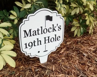 19th Hole Sign, Personalized Golf Sign, Golf 19th Hole Custom Name Sign, Outdoor Golf Course Sign for Men, Man Cave Sign. Bar Sign, Dad Gift