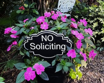 Engraved No Soliciting Front Door Sign, High Quality UV Protected.