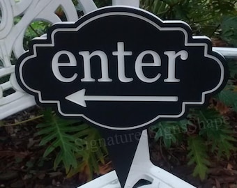 Entrance Sign, Directional Sign, Enter Sign, Business Signage, Front Door Entrance, Enter Here, Enter Sign with Arrow, Weatherproof Sign