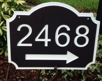 Arrow Address Sign, House Number with Arrow, House Number with Arrow Sign, Street Address Sign Arrow, Vertical House Number, Number Plaque