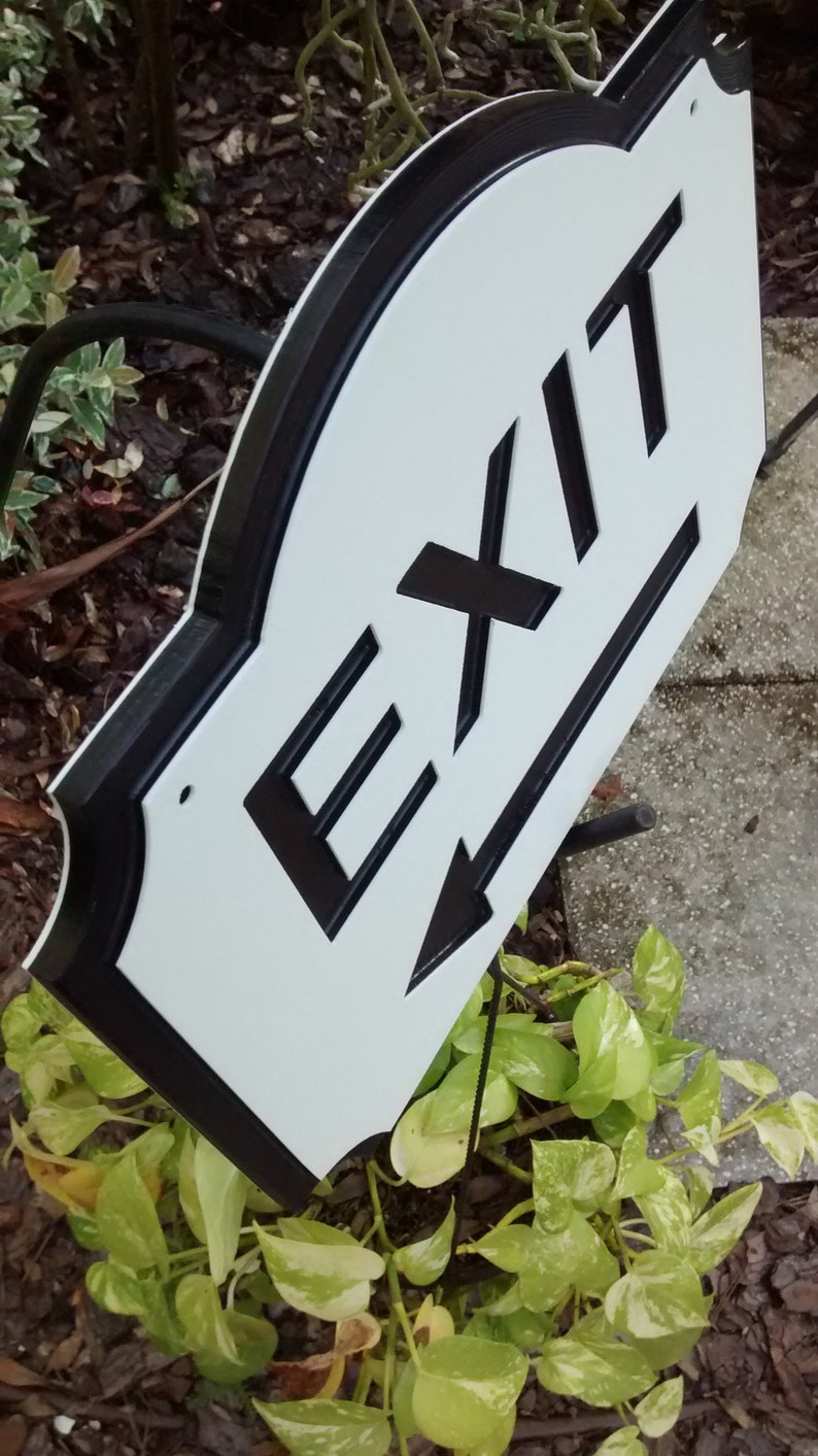 Exit Sign Shop Sign Business Sign Signs With Arrows Office Etsy
