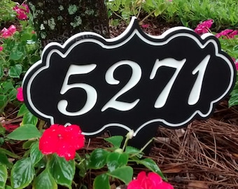 Letrero de dirección para jardín, letrero de dirección, letrero con número de casa, números de casa, estaca para letrero con número de casa, placa con número de casa, letrero con número de casa para jardín