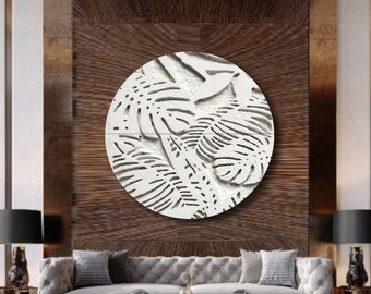 By ShieldsandBronne Stone finish wall sculpture modern minimalist relief 3d wall art