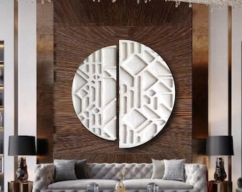 By ShieldsandBronne Stone finish wall sculpture modern minimalist relief 3d wall art