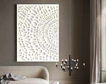 By ShieldsandBronne Stone finish wall sculpture modern minimalist relief 3d wall art