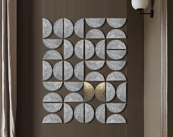 by ShieldsandBronne Stone finish wall sculpture mid century modern minimalist multi panel relief 3d wall art