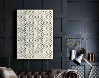 By ShieldsandBronne Stone finish wall sculpture modern minimalist relief 3d wall art