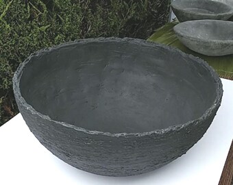 by ShieldsandBronne Huge Stone bowl planter 55cm diameter sculptural modern minimalist