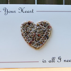 Anniversary Card, Valentine's Day Card, Card for Lovers, Boyfriend Card, Girlfriend Card,  Heart Card, Love Note Cards, Crochet Card